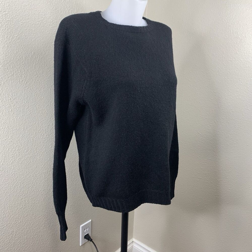 Lady Puritan Full Fashioned 100% Shetland Wool Vtg Black Sweater Sz L?